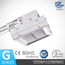 60wg aluminio aleación UL, Dlc, CE, RoHS, CB, GS, Soncap, EMC LED luz de calle